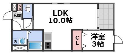 BELLEVUE巽南(1LDK/2階)の間取り写真