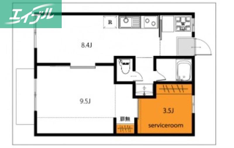 マンションフラワー(1LDK/2階)の間取り写真