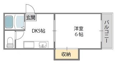 ニュー豊里マンション(1DK/3階)の間取り写真