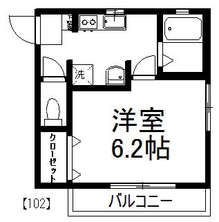 グリーンハイム富士見(1K/1階)の間取り写真