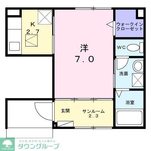 ユーステス鎌倉(1K/1階)の間取り写真