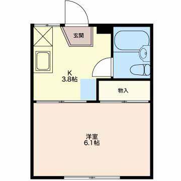 メゾンシャルマンA(1K/1階)の間取り写真