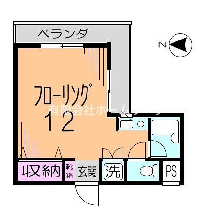 ガーデンハイム弥生(1K/3階)の間取り写真