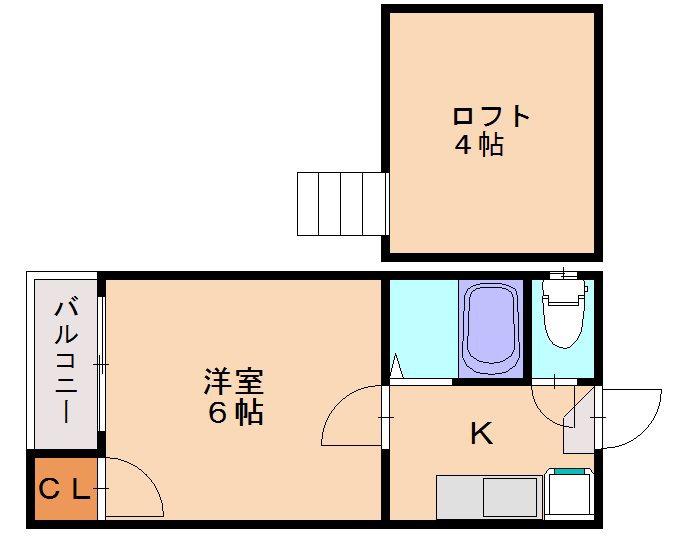 サライ竹下(1K/1階)の間取り写真