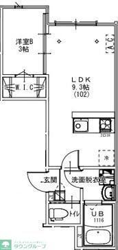 KEIAI RESIDENCE 元山I(1LDK/1階)の間取り写真