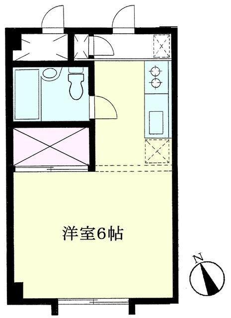 森田ビル(1K/2階)の間取り写真