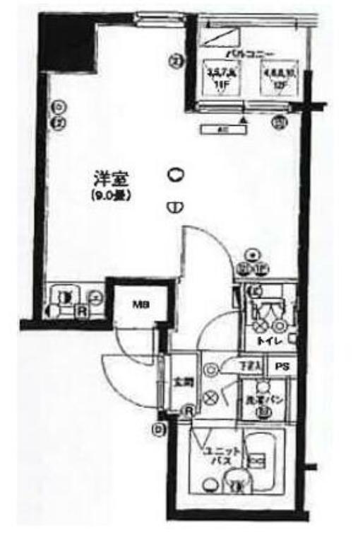 エスコート神田岩本町(ワンルーム/6階)の間取り写真