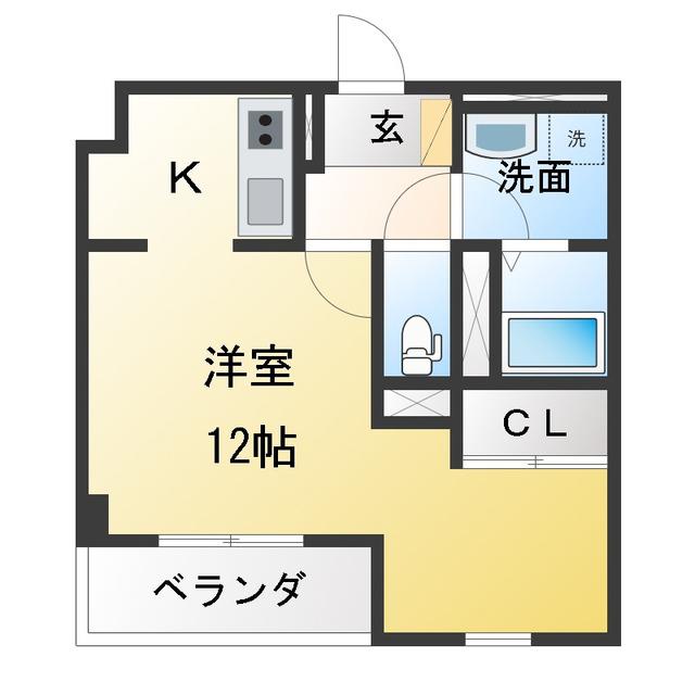 シュペール(ワンルーム/4階)の間取り写真