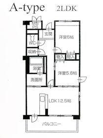 エスポワール(2LDK/6階)の間取り写真