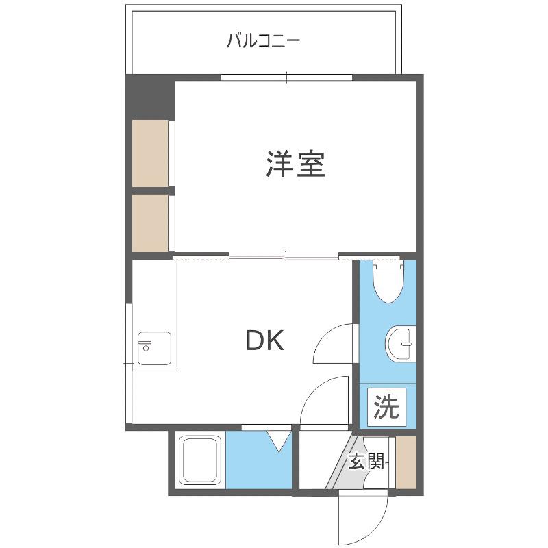 北旺館117(1DK/4階)の間取り写真