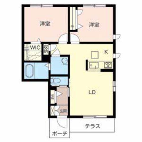 グランメール小坂(2LDK/1階)の間取り写真