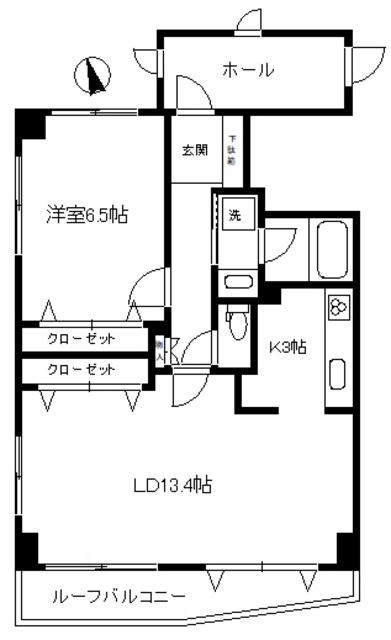 パテラ百合ヶ丘グランアジール(1LDK/5階)の間取り写真