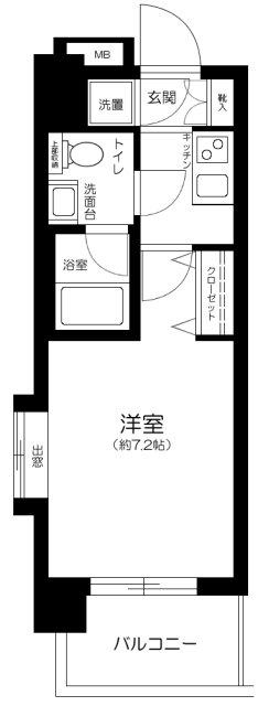 CYNTHIA FOUR-D EFーFORT(1K/2階)の間取り写真