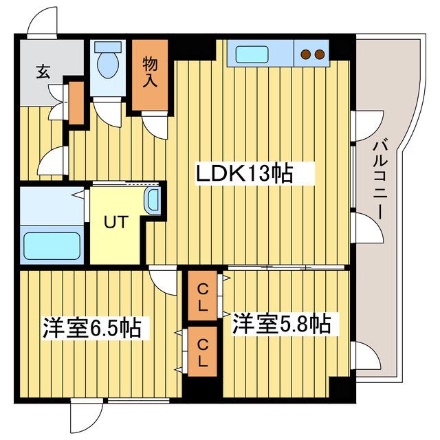 ミルフォードガーデン(2LDK/8階)の間取り写真
