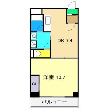アスターハウス(1DK/2階)の間取り写真