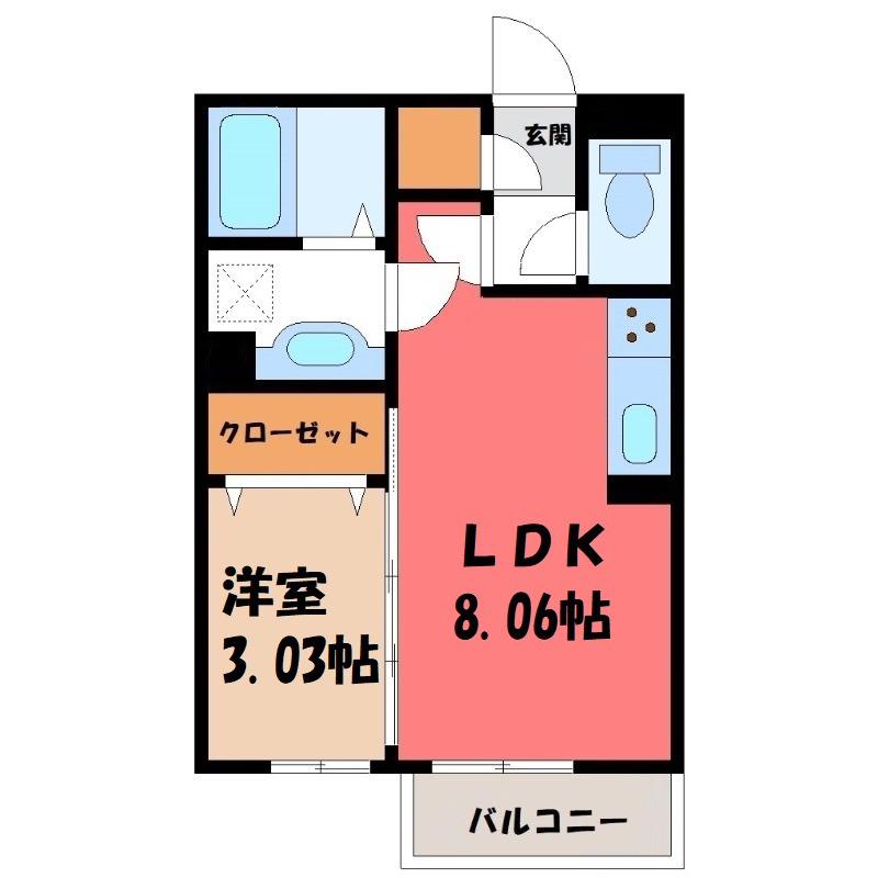 オペラハウス下之城(1LDK/1階)の間取り写真