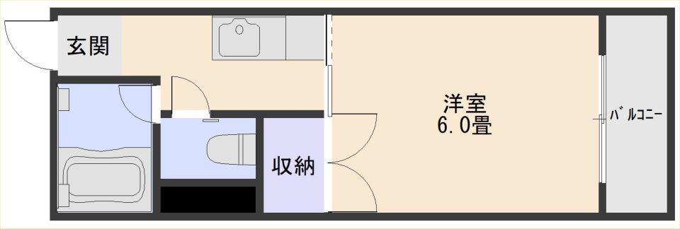 パリジェンヌマンション(1K/3階)の間取り写真