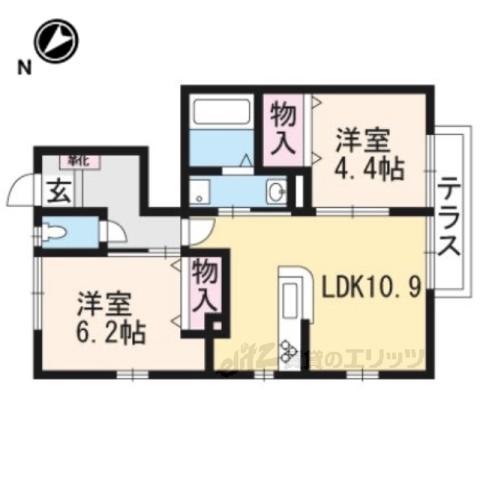 エルメゾン・ブランカ(2LDK/1階)の間取り写真