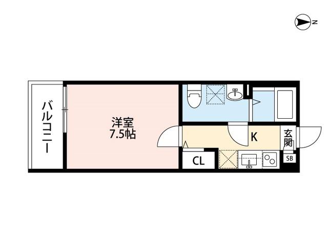 SCHAF18(1K/2階)の間取り写真