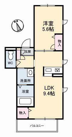 エトワール御船(1LDK/3階)の間取り写真