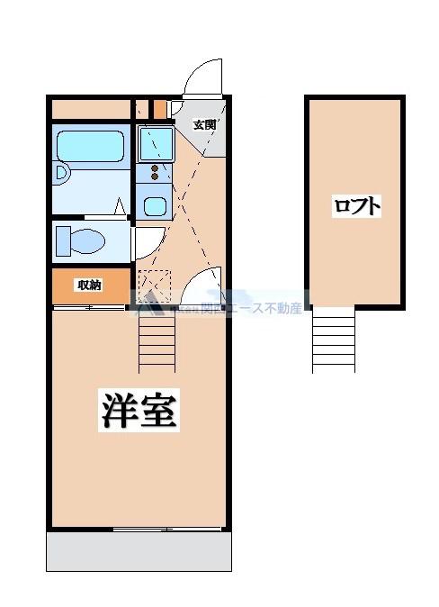 レオパレスルシェルブルー東大阪(1K/3階)の間取り写真