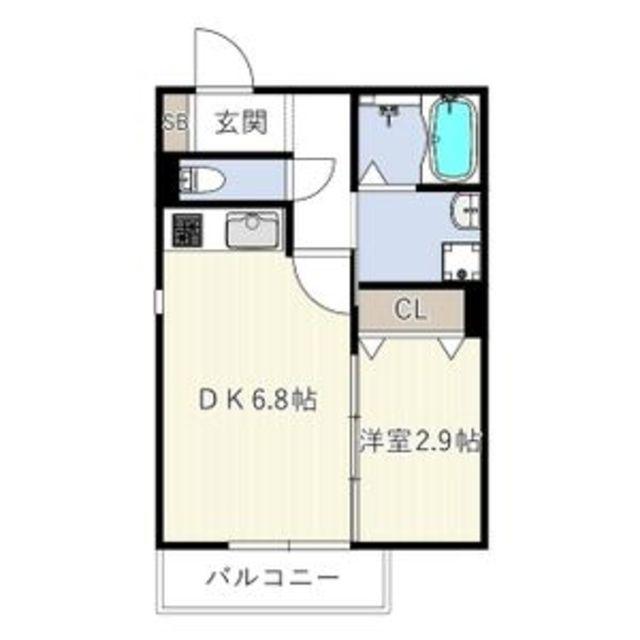 SMITH堺(1DK/2階)の間取り写真