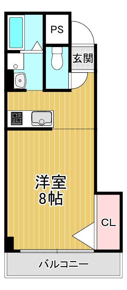 ドムール尼崎(1DK/1階)の間取り写真