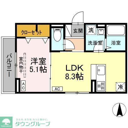 セレスティア六町(1LDK/3階)の間取り写真
