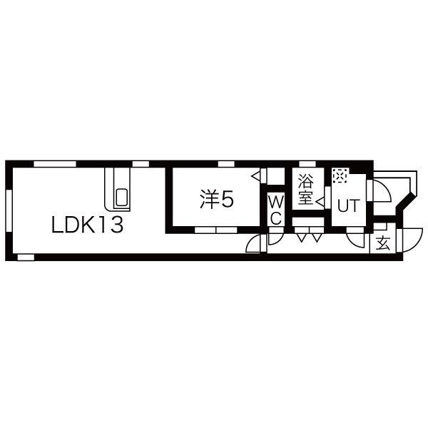 CHULO(1LDK/3階)の間取り写真