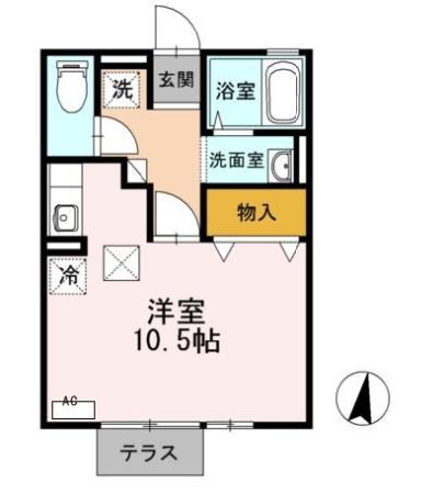 シティパル(ワンルーム/1階)の間取り写真