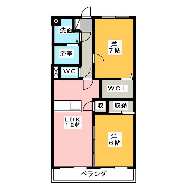 PINE LEAF(2SLDK/3階)の間取り写真
