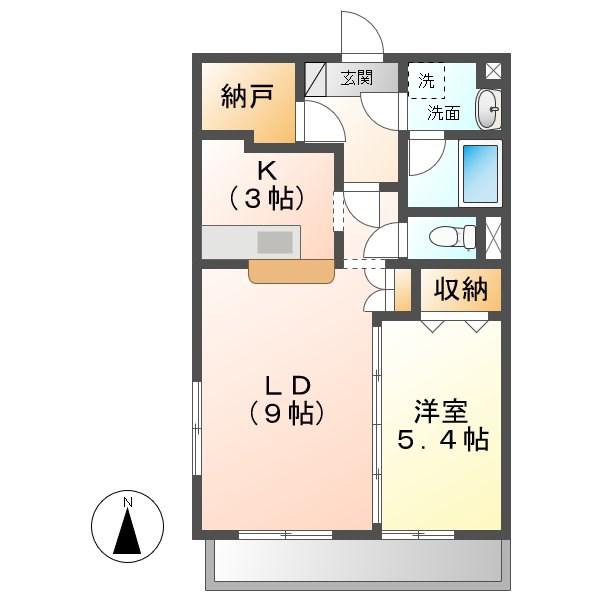 モッレロクス有松(1LDK/2階)の間取り写真