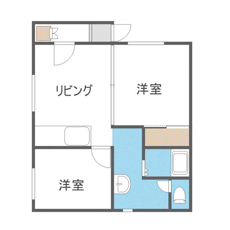 メゾン花川(2LDK/2階)の間取り写真