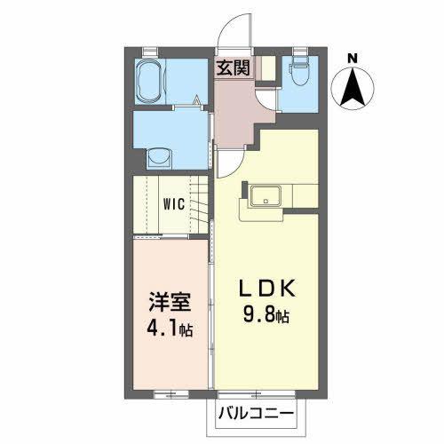 フォートレスI(1LDK/2階)の間取り写真