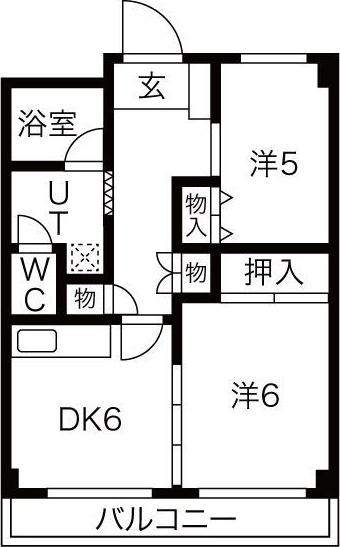アーバンレジデンス吹上(2DK/4階)の間取り写真