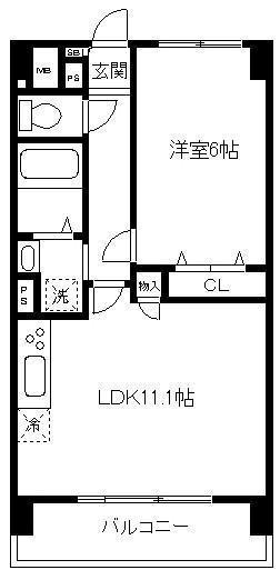 グラン・ジュベール(1LDK/3階)の間取り写真