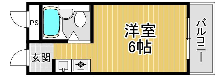 シティプラザ海老江(ワンルーム/4階)の間取り写真