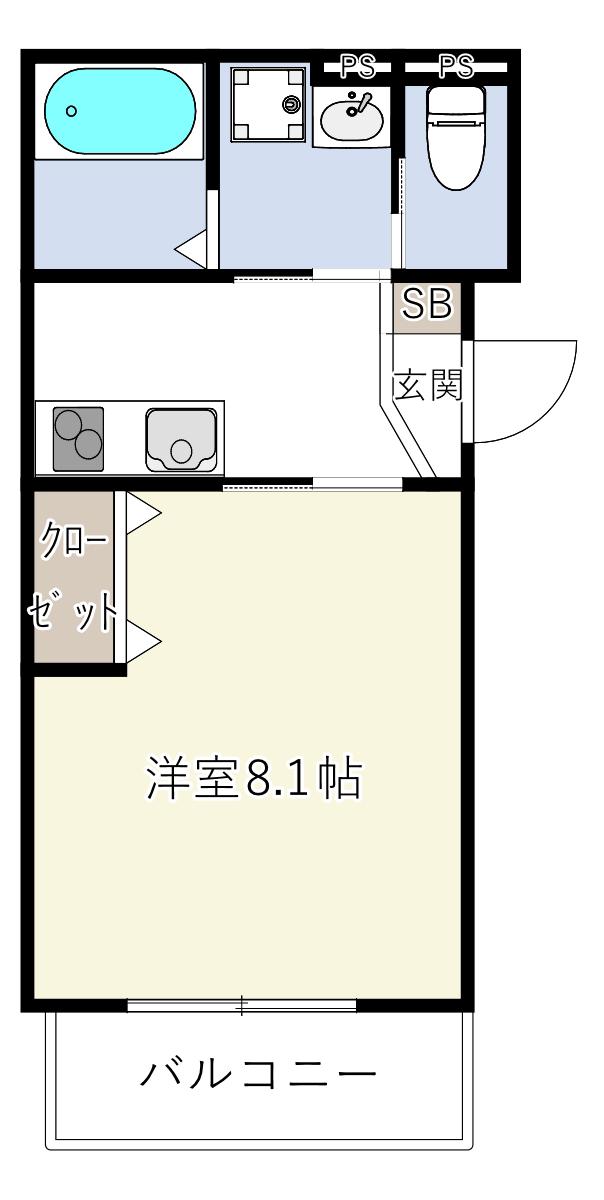 INOVE長瀬IV(1K/3階)の間取り写真