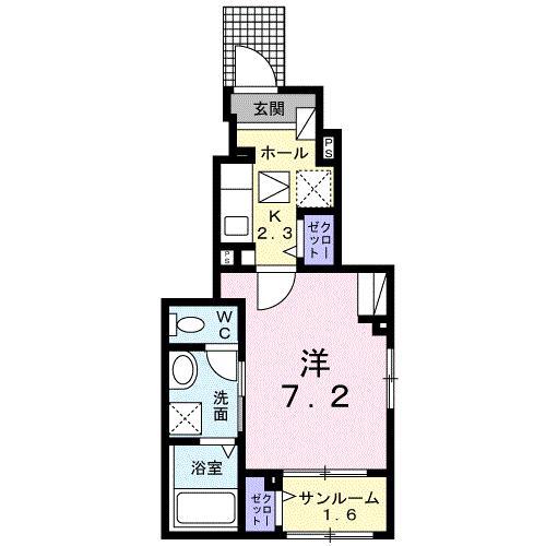 ベル アルカン シエル(1K/1階)の間取り写真