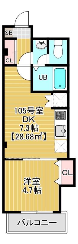CHARMANT MAISON(1DK/1階)の間取り写真