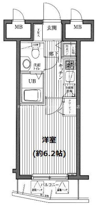 ガラステージ芝公園駅前(1K/10階)の間取り写真