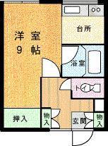コーポマルシン(1K/1階)の間取り写真