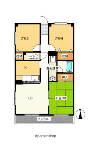 グレースナカジマ(3LDK/4階)の間取り写真
