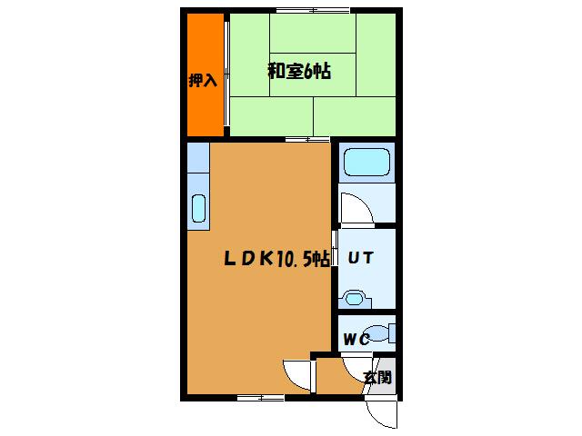 プラザ・クリプトメリア(1LDK/3階)の間取り写真