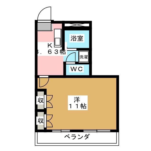 エクアールB(1K/1階)の間取り写真