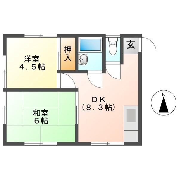 LIVE12マンション(2DK/2階)の間取り写真