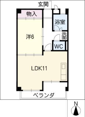 高砂コーポラス(1LDK/1階)の間取り写真
