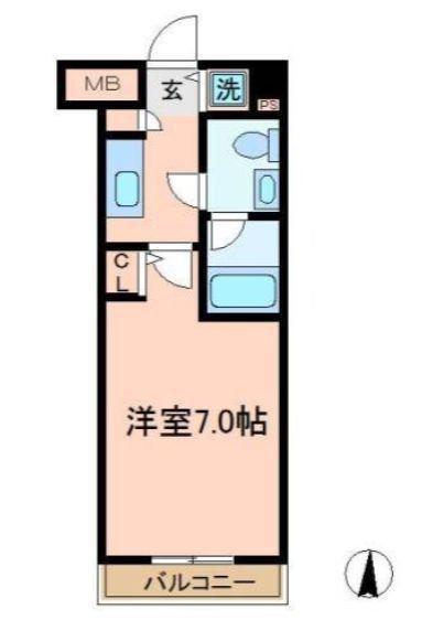 MAJORLAND横濱鶴見(1K/2階)の間取り写真