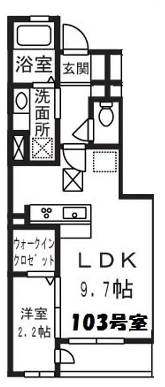 ラウム・フォルトゥーナ(1LDK/1階)の間取り写真
