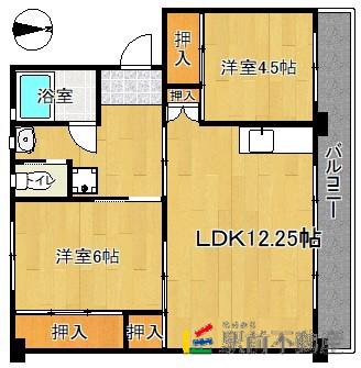 ビレッジハウス城島I(2LDK/3階)の間取り写真